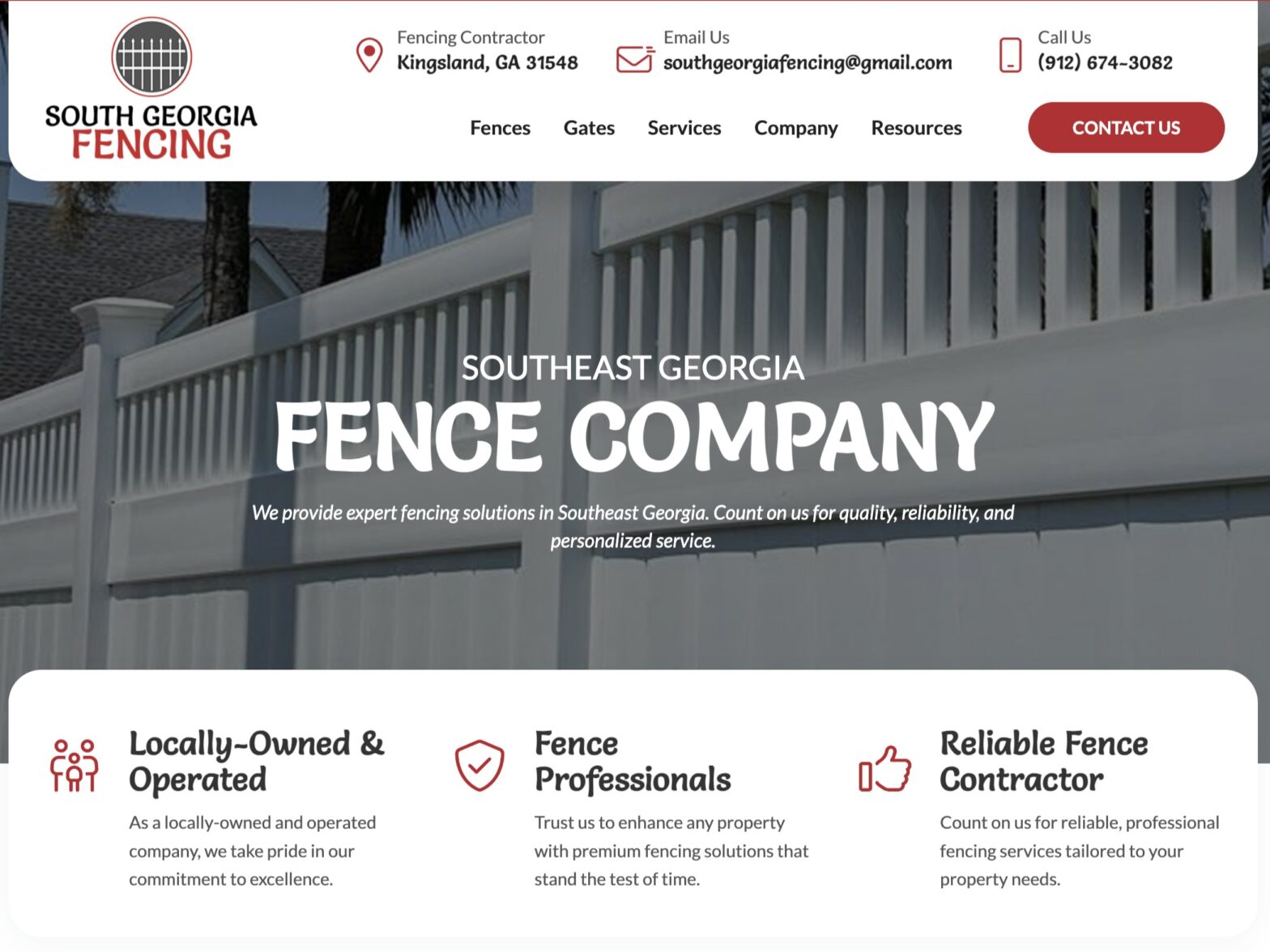 Photo of a Southeast Georgia fence company