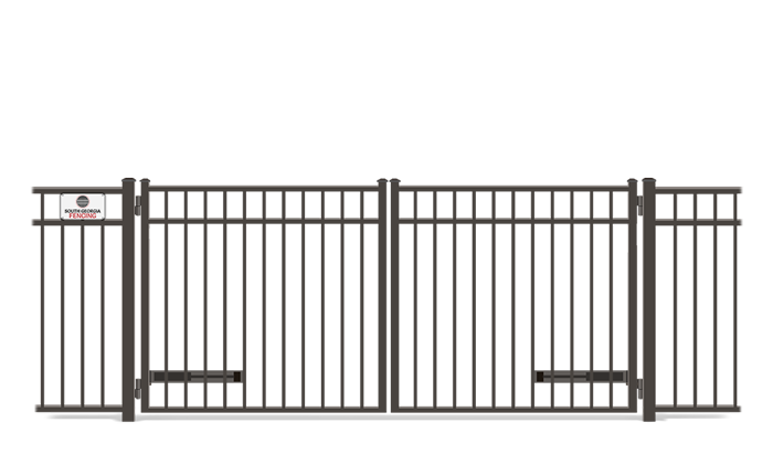 Aluminum double drive gate company in the Southeast Georgia area.