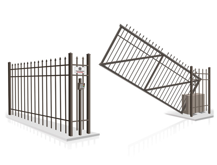 Commercial vertical pivot gate installation company for the Southeast Georgia area.